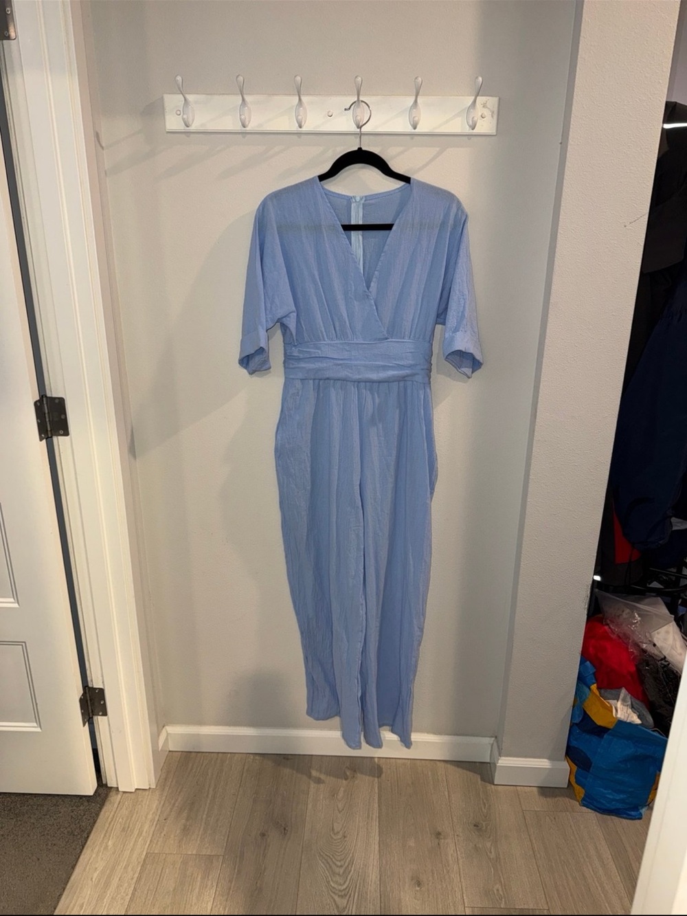 Light Blue Women's Wrap-Style Jumpsuit M